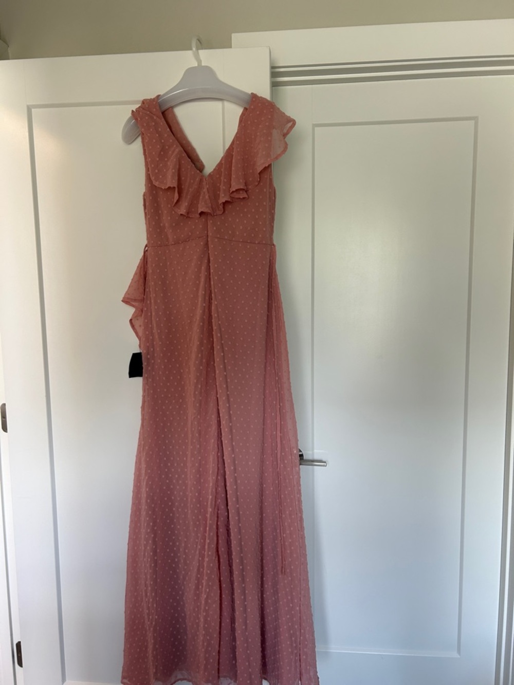 Lulu's Dusty Rose Ruffle Maxi Dress - Picture 4 of 10